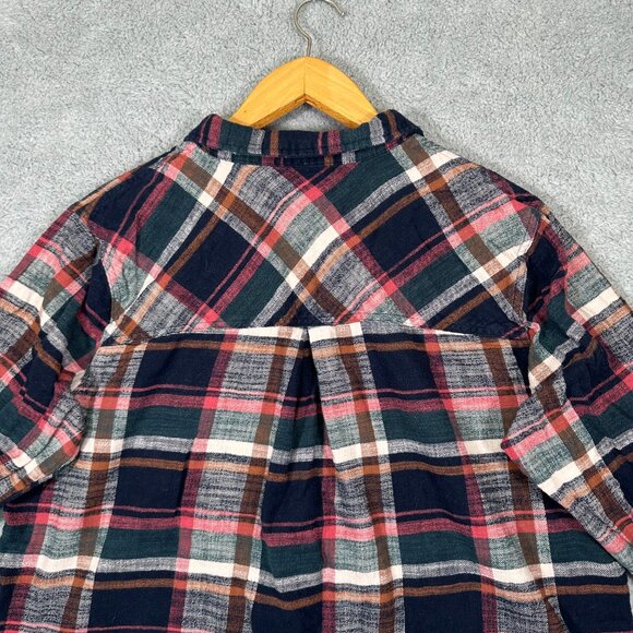 Maurices Plaid Tunic Boyfriend Button Down Long Sleeve Flannel Shirt - Picture 5 of 12